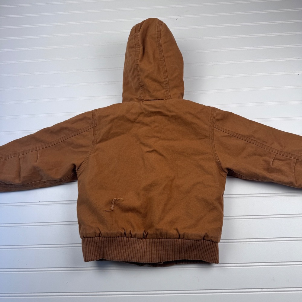 Carhartt Toddler 3T Full Zip Hooded Brown Jacket Distressed Brown - Picture 5 of 6